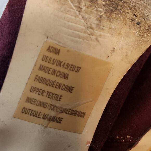 Just Fabulous Adina Women's Burgundy Over The Knee Heeled Boot Size‎ 6.5 - Picture 10 of 10